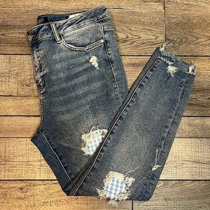 Judy Blue gingham patch skinny jeans